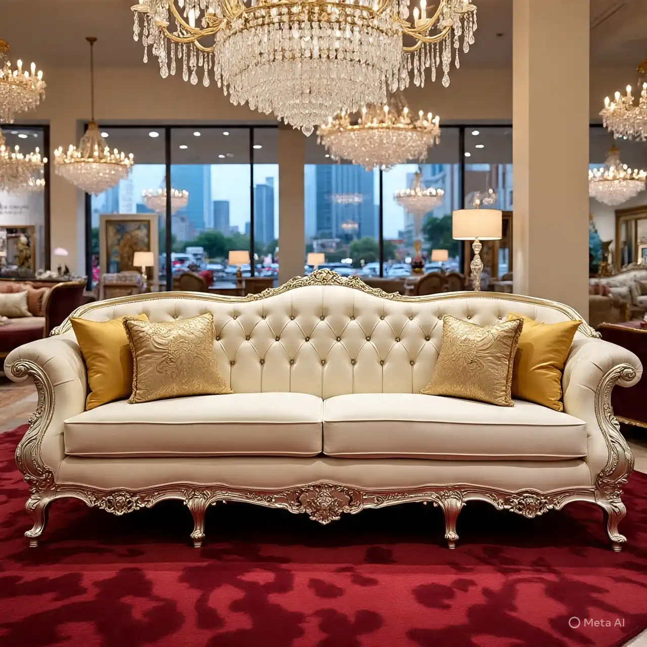 كنب أصفر فاخر