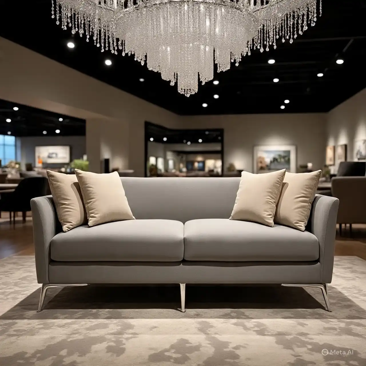 كنب رمادي فاتح فاخر